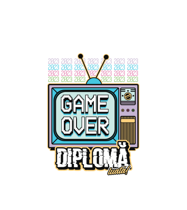Absolvire retro diplomă model alb pe tricou
