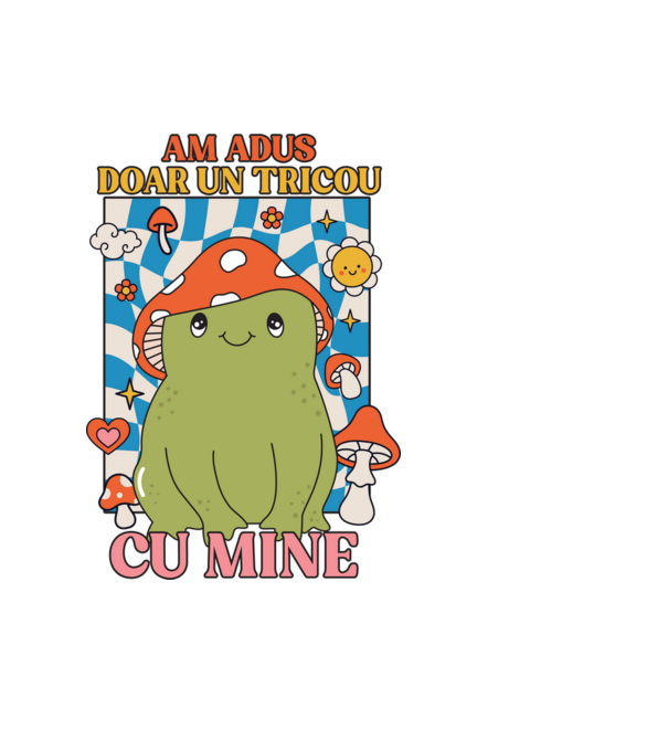 am adus doar un tricou cu mine! model albastru deschis pe tricou