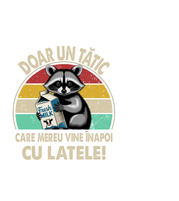 Retro Apa aki visszajött a tejjel RO model negru pe tricou