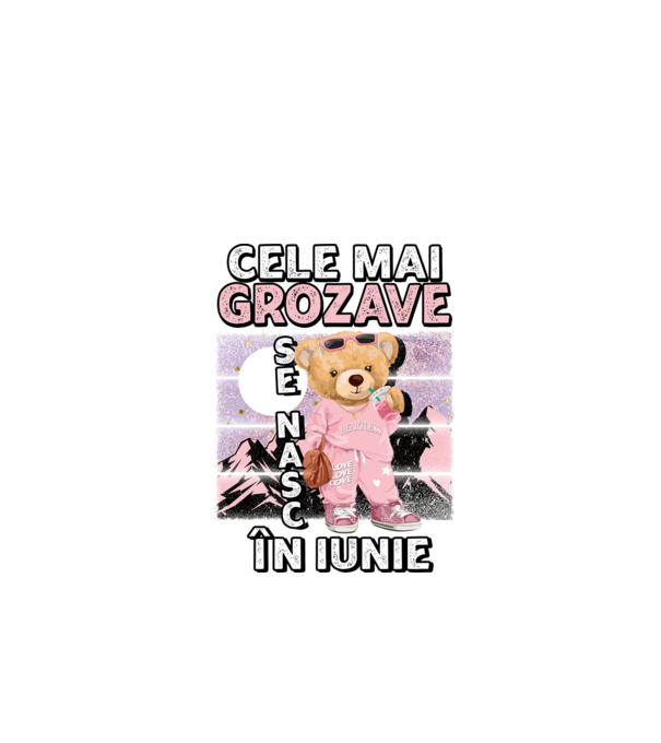 RETRO teddy fetişcană IUNIE model negru pe tricou