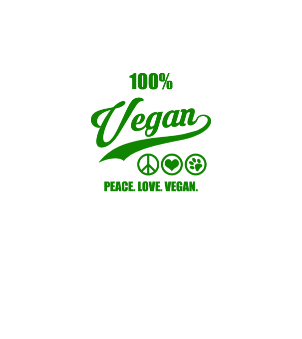 100% vegan model negru pe tricou