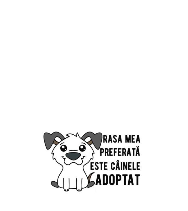 Rasa mea preferată este câinele adoptat model albastru deschis pe tricou