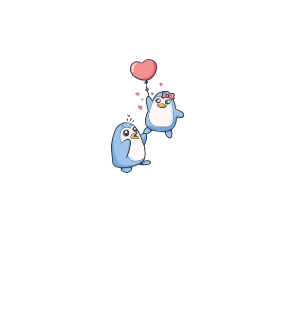 PINGUIN ÎNDRĂGOSTIT 4 model alb pe tricou