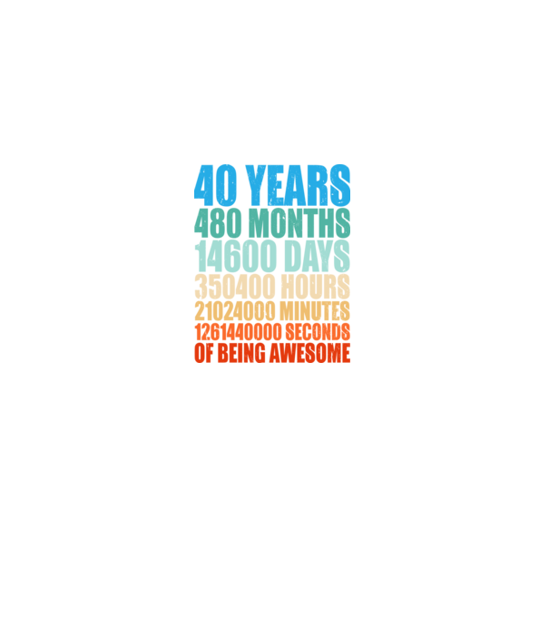40 years of being awesome model negru pe tricou