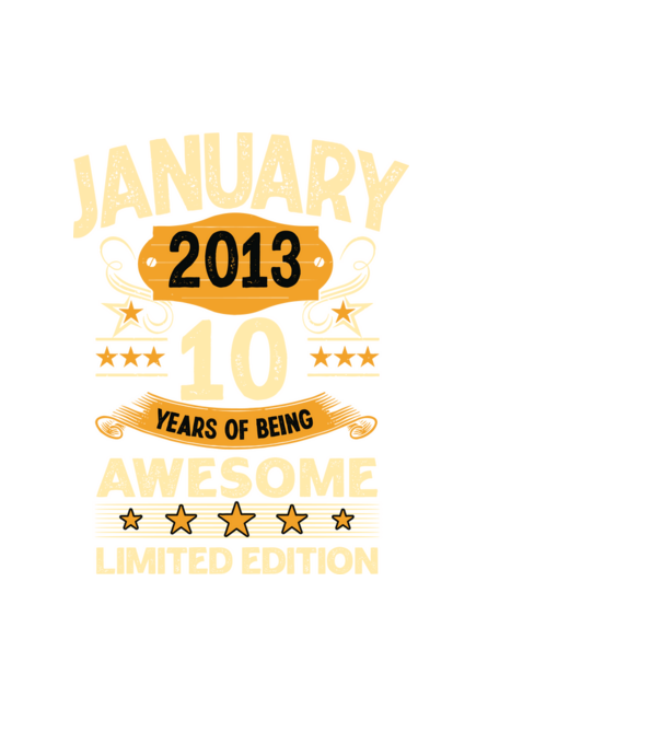 January 2013 10 years of being limited edition model negru pe tricou