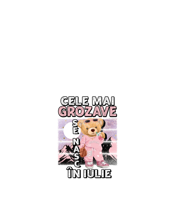 RETRO teddy fetişcană IULIE model alb pe tricou