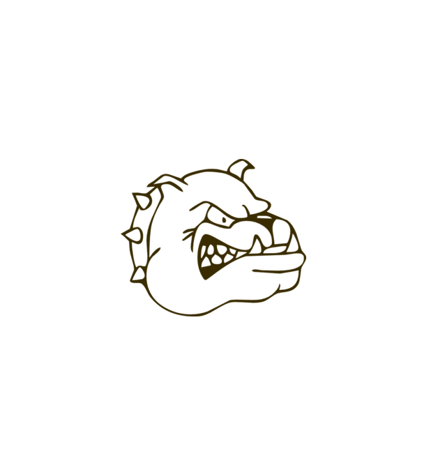 Bulldog model alb pe tricou