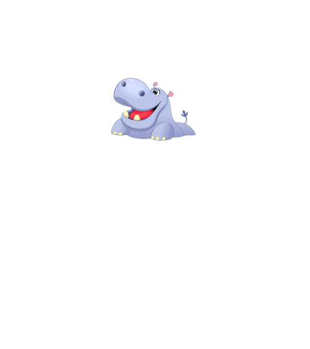 Cute Hippo model negru pe tricou