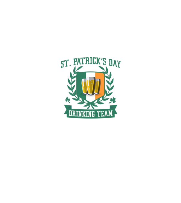 St Patrick Drinking team model alb pe tricou