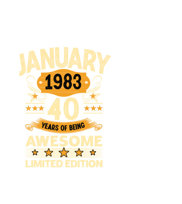 January 1983 40 years of being limited edition model alb pe tricou