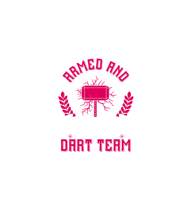 Armed and Hammered dart team model negru pe tricou