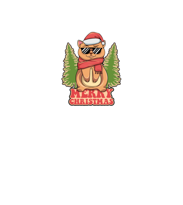 Merry christmas cat model negru pe tricou