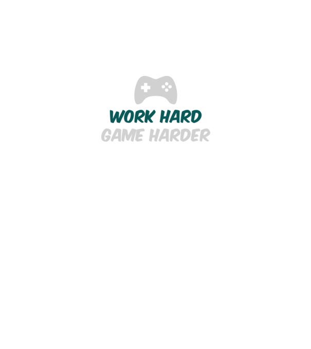 Work hard, game harder model negru pe tricou
