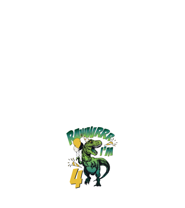 'Birthday Dinosaur rawww i''m 4' model roz deschis pe tricou