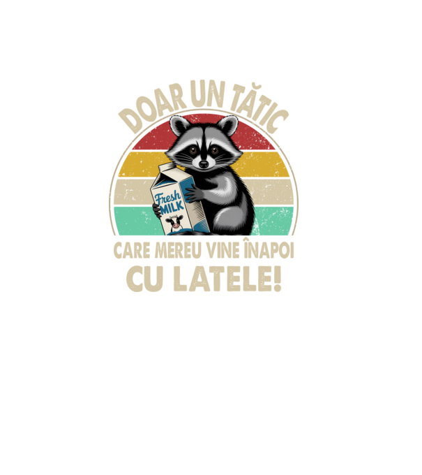 Retro Apa aki visszajött a tejjel RO model negru pe tricou