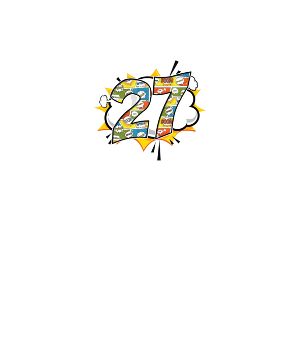 Birthday Comic Number 27 model albastru regal pe tricou