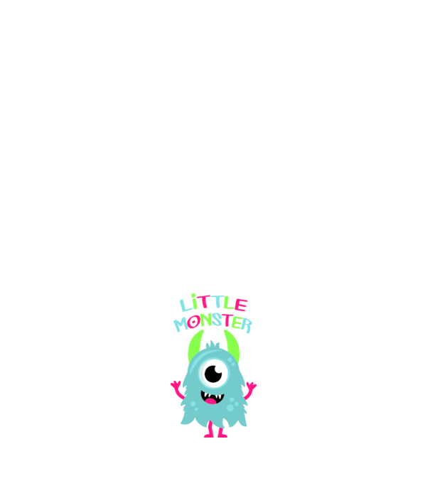Little monster model alb pe tricou