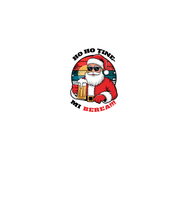 Ho ho ține mi berea! alb model alb pe tricou