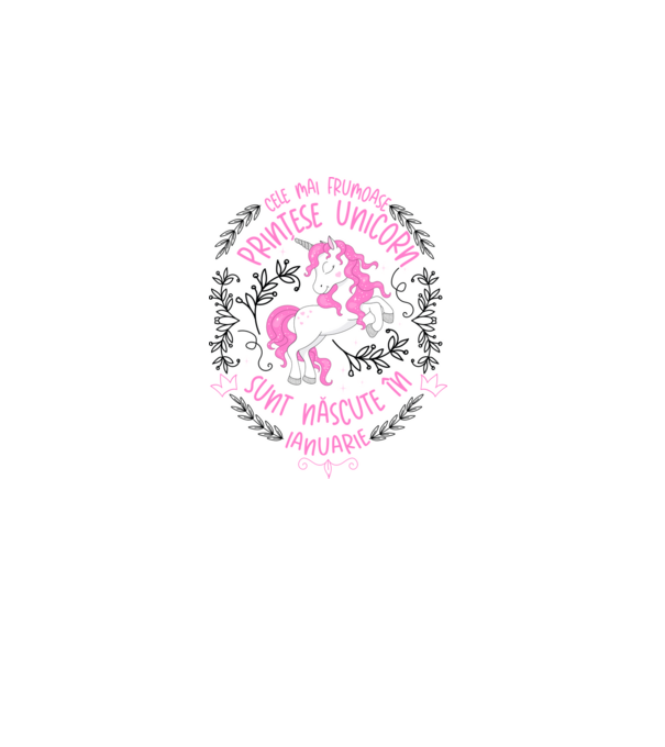 Cele mai frumoase prințese unicorn sunt născute în Ianuarie model alb pe tricou