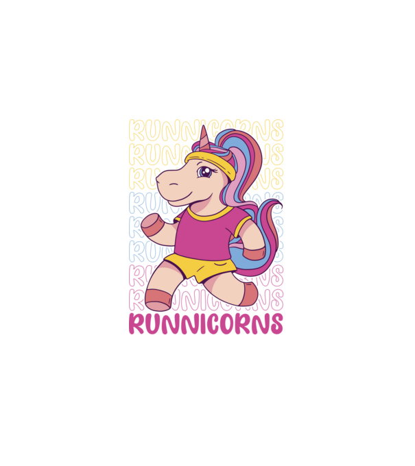 Runnicorns model negru pe tricou