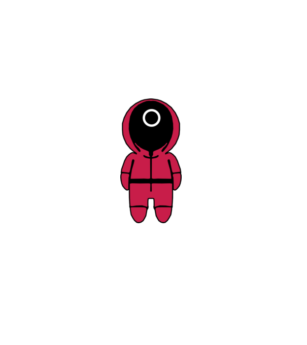 squid game figure model negru pe tricou