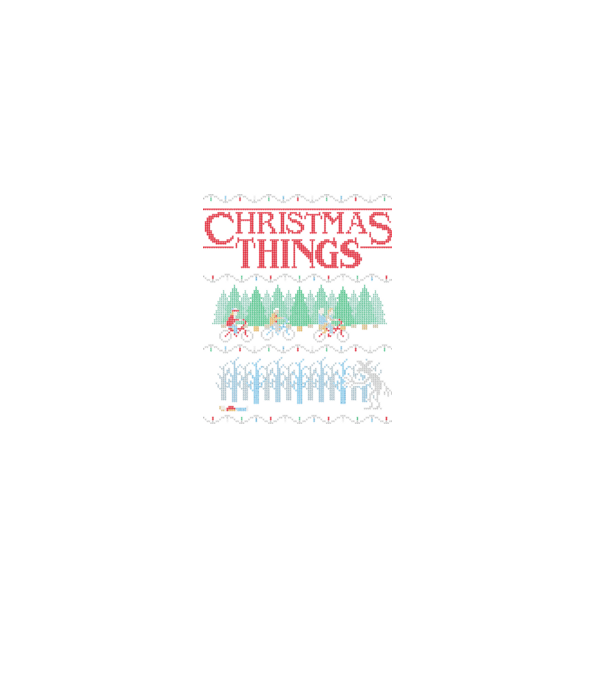christmas things ugly sweater model negru pe tricou