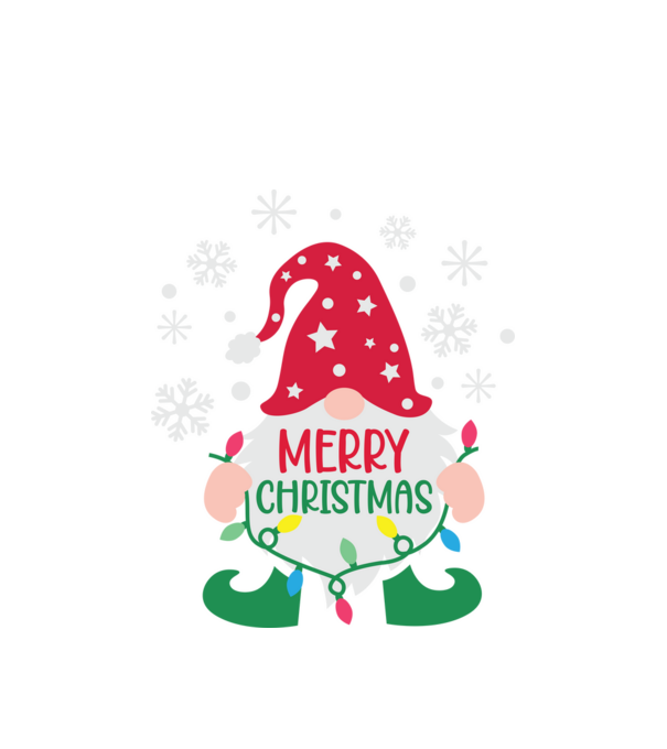 Merry christmas gnome model alb pe tricou
