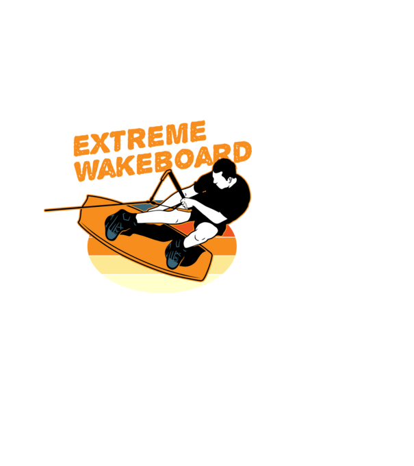 Wakeboard model alb pe tricou