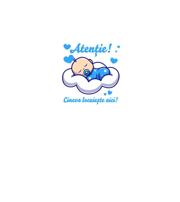Atenție! Cineva locuiește aici! model alb pe tricou