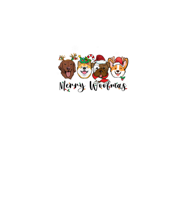 Merry woofmas 2 model alb pe tricou