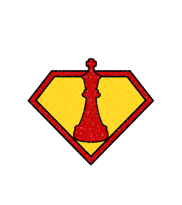 SuperChess rege model alb pe tricou