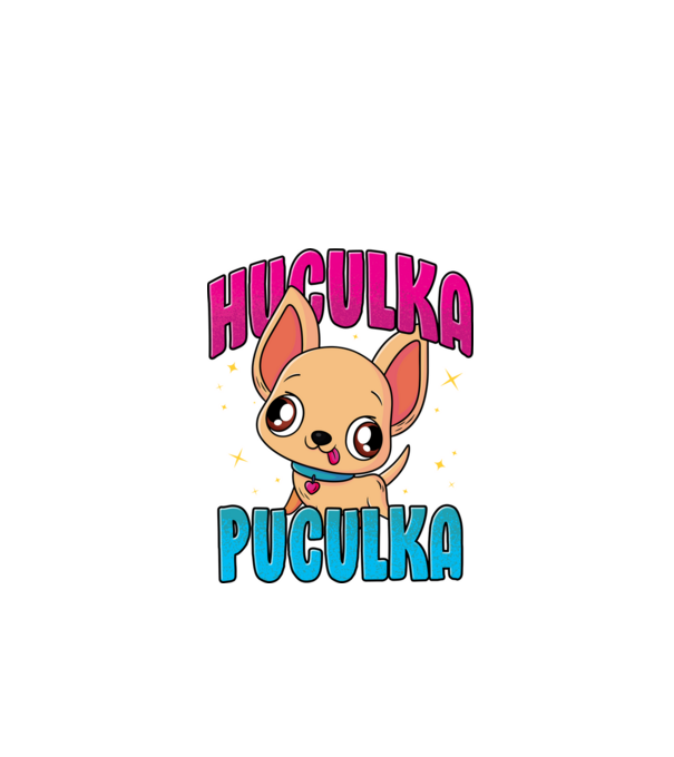 Huculka Puculka chivava model negru pe tricou