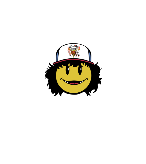 dustinhappyface model albastru jeanși pe tricou