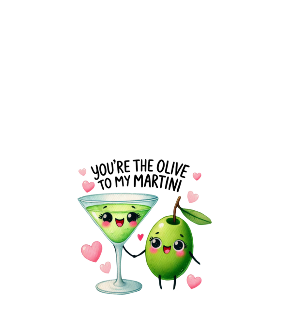 Olive to my Martini model alb pe tricou