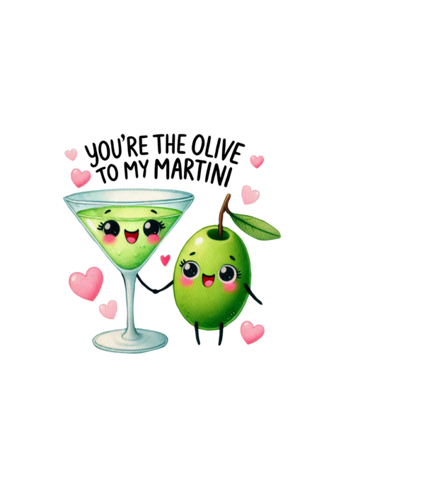 Olive to my Martini model alb pe tricou