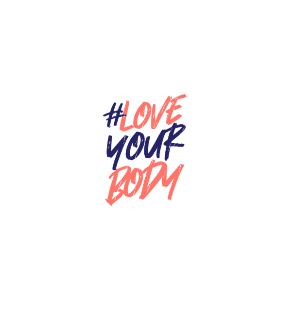 #loveyourbody model alb pe tricou