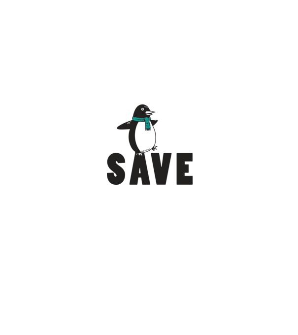 Save penguin model alb/roșu pe tricou