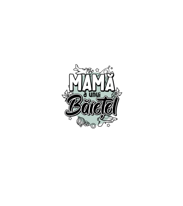 Mamă a unui băiețel model alb/roșu pe tricou
