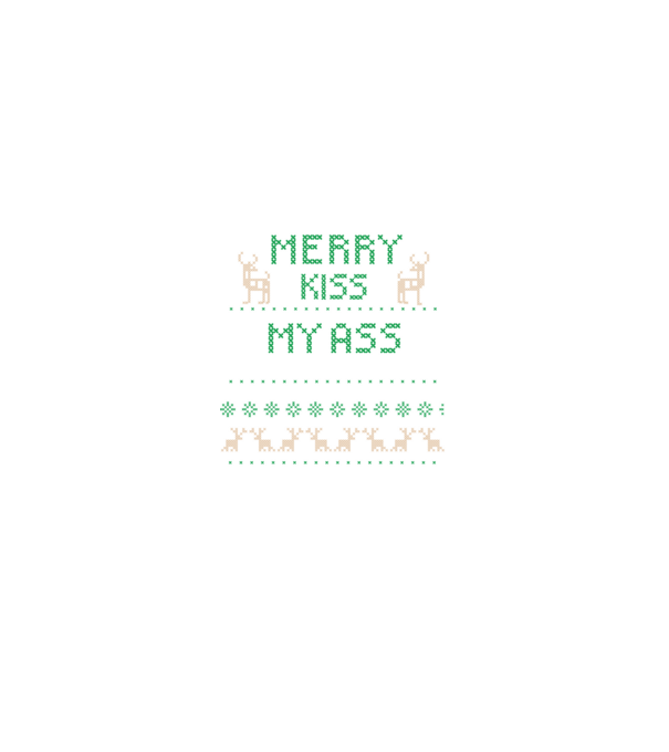 Merry kiss my ass ugly sweater model negru pe tricou