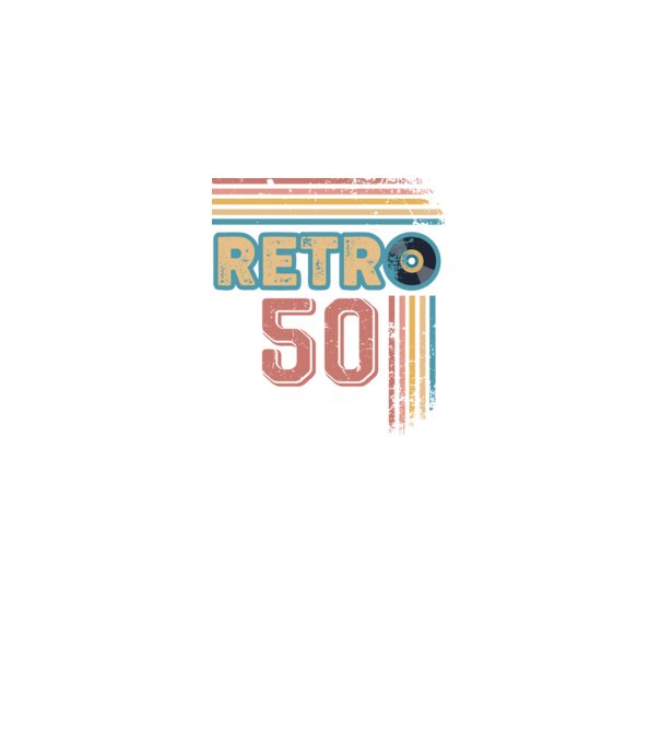 Retro 50 Birthday model alb pe tricou