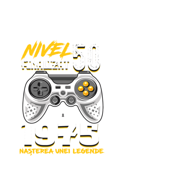 Nivel Finalizat 50 model alb pe tricou