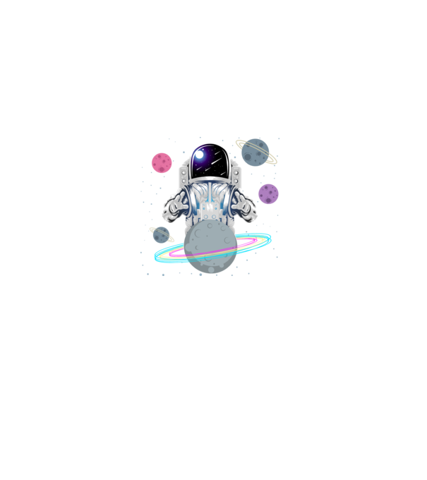 Astronaut planets model negru pe tricou