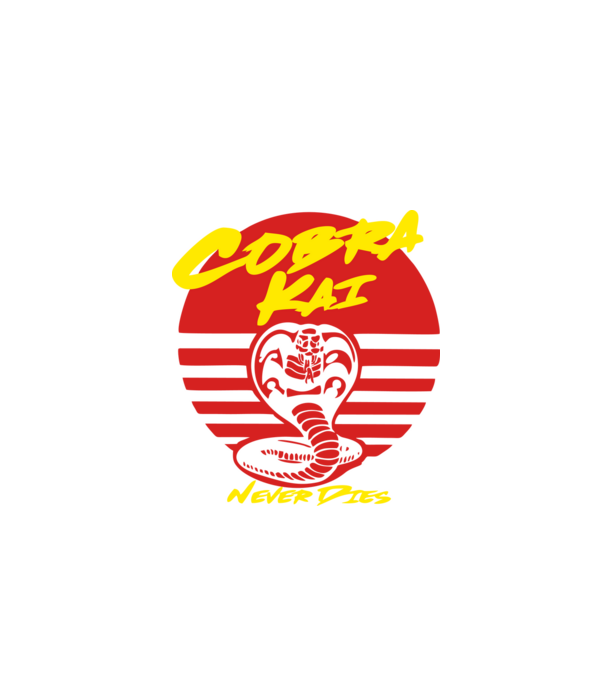 cobra kai sunset logo model negru pe tricou