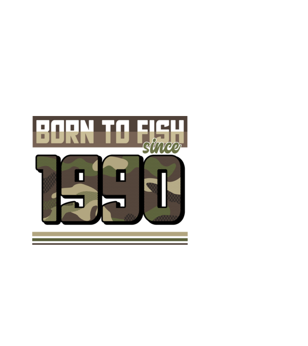 Born to fish since 1990 model negru pe tricou