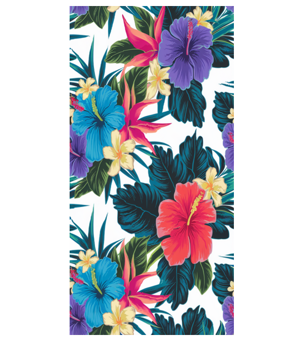 Flori hawaii model alb pe tricou
