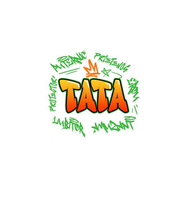 Graffiti tata model negru pe tricou