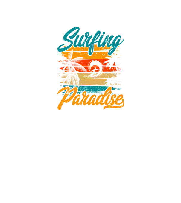 Surfing Paradise model negru pe tricou