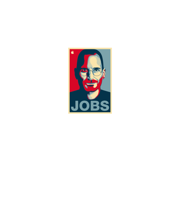 Jobs pop art model alb pe tricou
