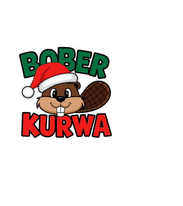 Bober kurwa xmas model negru pe tricou