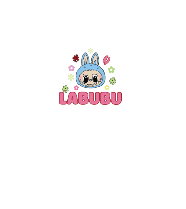 Labubu model negru pe tricou